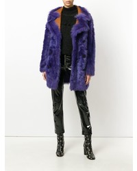 Manteau en peau de mouton retournée violet Numerootto