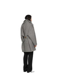 Manteau en pied-de-poule gris Balenciaga