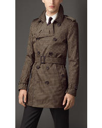 Manteau en pied-de-poule marron clair