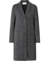 Manteau en tweed à chevrons gris foncé