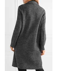 Manteau en tweed à chevrons gris foncé Harris Wharf London