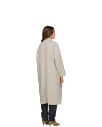 Manteau en tweed à chevrons gris Isabel Marant Etoile