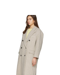 Manteau en tweed à chevrons gris Isabel Marant Etoile
