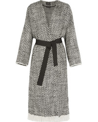 Manteau en tweed à franges gris Isabel Marant