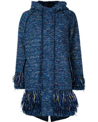 Manteau en tweed bleu marine Coohem
