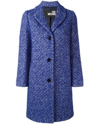 Manteau en tweed bleu Love Moschino