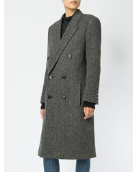 Manteau en tweed gris foncé Saint Laurent