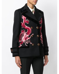 Manteau en velours noir Gucci