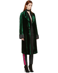 Manteau en velours vert foncé Haider Ackermann