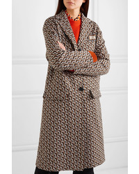 Manteau géométrique marron Prada