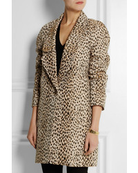 Manteau imprimé léopard beige Diane von Furstenberg