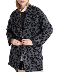 Manteau imprimé léopard gris foncé