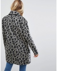Manteau imprimé léopard gris Glamorous