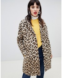 Manteau imprimé léopard marron clair Custom Made