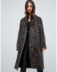 Manteau imprimé léopard marron foncé Religion