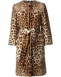 Manteau imprimé léopard marron Dolce & Gabbana