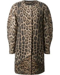 Manteau imprimé léopard marron Roberto Cavalli