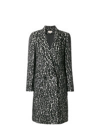 Manteau imprimé léopard noir et blanc