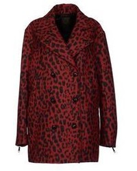 Manteau imprimé léopard rouge