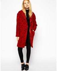 Manteau imprimé léopard rouge Asos