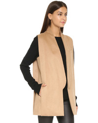 Manteau sans manches marron clair