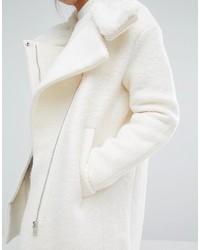 Manteau texturé blanc Pull&Bear