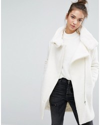 Manteau texturé blanc Pull&Bear