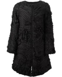 Manteau texturé noir Emporio Armani