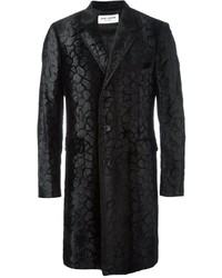 Manteau texturé noir Saint Laurent