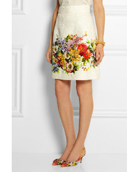 Minijupe à fleurs blanche Dolce & Gabbana