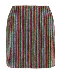 Minijupe à rayures verticales multicolore