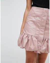 Minijupe en cuir rose Asos