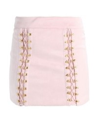Minijupe en cuir violet clair Missguided