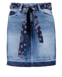 Minijupe en denim bleu marine Kaporal
