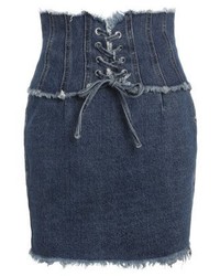 Minijupe en denim bleu marine Missguided