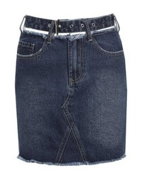 Minijupe en denim bleu marine Missguided