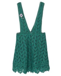 Minijupe en dentelle verte Mango