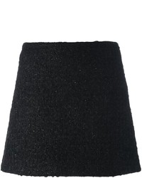 Minijupe en laine texturée noire