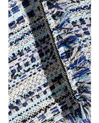 Minijupe en tweed à franges bleue Karl Lagerfeld