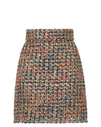 Minijupe en tweed multicolore