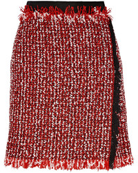 Minijupe en tweed rouge Lanvin