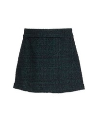 Minijupe en tweed vert foncé