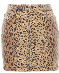 Minijupe imprimée léopard marron clair Jeremy Scott