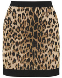 Minijupe imprimée léopard marron Balmain