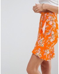 Minijupe imprimée orange Asos