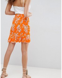 Minijupe imprimée orange Asos