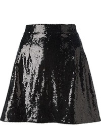 Minijupe pailletée noire Dolce & Gabbana