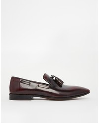 Mocassins à pampilles en cuir bordeaux Asos