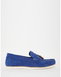 Mocassins à pampilles en daim bleu marine Asos