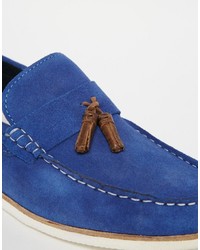 Mocassins à pampilles en daim bleu marine Asos